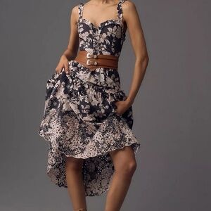 Anthropologie Sleeveless Sweetheart A-Line Midi Dress Size Small Petite